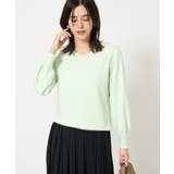 ミントグリーン | 【洗える】Vネックパフスリーブニット/アンサンブル対応 | a.v.v【WOMEN】