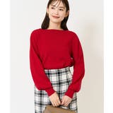 レッド | 【洗える】ボートネックパフスリーブニット【アンサンブル対応】 | a.v.v【WOMEN】
