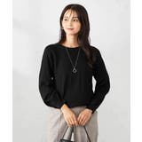 ブラック | 【洗える】求心風クルーネックニット【新色追加】 | a.v.v【WOMEN】