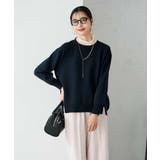 ネイビー | スウェットライクニット | a.v.v【WOMEN】