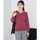 ピンク | 【洗える】Vネック美ラクるパフスリーブニット【WEB限定】 | a.v.v【WOMEN】