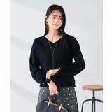 ブラック | 【WEB限定】ゴールドボタンVネックニット | a.v.v【WOMEN】