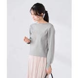 グレー | 【WEB限定】ゴールドボタンボートネックニット | a.v.v【WOMEN】