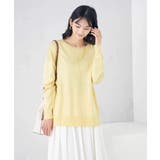 ライトイエロー | 袖パール付きチュニックニット | a.v.v【WOMEN】