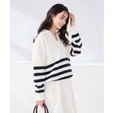 ヘンリーネックボーダーニット | a.v.v【WOMEN】 | 詳細画像17 