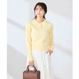 ライトイエロー | ワイドリブポロニット | a.v.v【WOMEN】