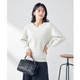 アイボリー | 【アンサンブル対応】Vネックパフスリーブラメニット | a.v.v【WOMEN】