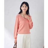 コーラルピンク | 【洗える/UVカット】Vネックパフスリーブニット | a.v.v【WOMEN】