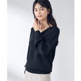 ブラック | 【洗える/UVカット】Vネックパフスリーブニット | a.v.v【WOMEN】