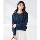 ネイビー | メッシュボーダーニット | a.v.v【WOMEN】