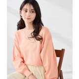 コーラルピンク | 【洗える/UVカット】ボートネック袖タックニット | a.v.v【WOMEN】