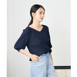 ネイビー | プリーツライクニット | a.v.v【WOMEN】