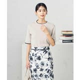 グレージュ | 【接触冷感/UVカット/洗える】クルーネック美ラクるサマーニット | a.v.v【WOMEN】