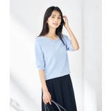 【接触冷感/UVカット/洗える】Vネックハーフスリーブ美ラクるサマーニット | a.v.v【WOMEN】 | 詳細画像38 