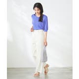 【接触冷感/UVカット/洗える】Vネックハーフスリーブ美ラクるサマーニット | a.v.v【WOMEN】 | 詳細画像46 