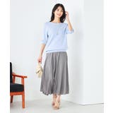 【接触冷感/UVカット/洗える】ボートネックハーフスリーブ美ラクるサマーニット | a.v.v【WOMEN】 | 詳細画像12 