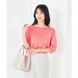 【接触冷感/UVカット/洗える】ボートネックハーフスリーブ美ラクるサマーニット | a.v.v【WOMEN】 | 詳細画像2 