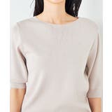 【接触冷感/UVカット/洗える】ボートネックハーフスリーブ美ラクるサマーニット | a.v.v【WOMEN】 | 詳細画像37 