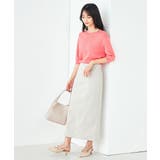 【接触冷感/UVカット/洗える】ボートネックハーフスリーブ美ラクるサマーニット | a.v.v【WOMEN】 | 詳細画像5 