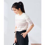 ハーフスリーブクルーネックサマーニット【洗える/接触冷感/UVカット】 | a.v.v【WOMEN】 | 詳細画像13 