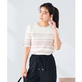 ハーフスリーブクルーネックサマーニット【洗える/接触冷感/UVカット】 | a.v.v【WOMEN】 | 詳細画像14 