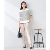 ハーフスリーブクルーネックサマーニット【洗える/接触冷感/UVカット】 | a.v.v【WOMEN】 | 詳細画像2 