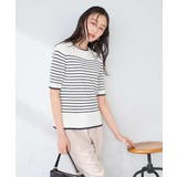 ハーフスリーブクルーネックサマーニット【洗える/接触冷感/UVカット】 | a.v.v【WOMEN】 | 詳細画像53 