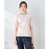 グレージュ | ハーフスリーブクルーネックサマーニット【洗える/接触冷感/UVカット】 | a.v.v【WOMEN】