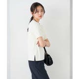 ホワイト | ハーフスリーブクルーネックサマーニット【洗える/接触冷感/UVカット】 | a.v.v【WOMEN】