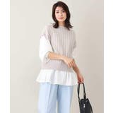 【2SET/洗える】ニットベスト+ペプラムブラウス | a.v.v【WOMEN】 | 詳細画像12