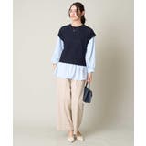 【2SET/洗える】ニットベスト+ペプラムブラウス | a.v.v【WOMEN】 | 詳細画像6