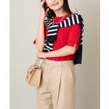 レッド | 【洗える/UVカット】クルーネックニット | a.v.v【WOMEN】