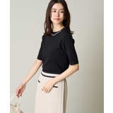 ブラック | 【洗える/UVカット】クルーネックニット | a.v.v【WOMEN】