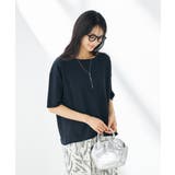 ネイビー | サマーニットTシャツ | a.v.v【WOMEN】