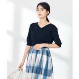 【接触冷感/UVカット】Vネックパフスリーブ美ラクるサマーニット【WEB限定】 | a.v.v【WOMEN】 | 詳細画像4