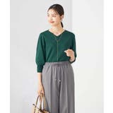 【UVカット/洗える】Vネック美ラクるパフスリーブニット | a.v.v【WOMEN】 | 詳細画像1 