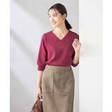 【UVカット/洗える】Vネック美ラクるパフスリーブニット | a.v.v【WOMEN】 | 詳細画像2 