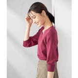 【UVカット/洗える】Vネック美ラクるパフスリーブニット | a.v.v【WOMEN】 | 詳細画像3 