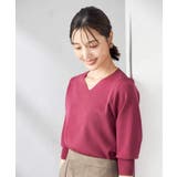 【UVカット/洗える】Vネック美ラクるパフスリーブニット | a.v.v【WOMEN】 | 詳細画像4 