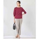 【UVカット/洗える】ボートネックパフスリーブ美ラクるニット | a.v.v【WOMEN】 | 詳細画像4 