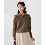 ブラウン | 襟付きスキッパーニット | a.v.v【WOMEN】