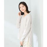 グレージュ | ラメVネックチュニックニット | a.v.v【WOMEN】