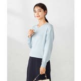 【洗える】ラメVネック美ラクるパフスリーブニット | a.v.v【WOMEN】 | 詳細画像2