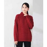 ケーブル編みバイアスデザインニット | a.v.v【WOMEN】 | 詳細画像1