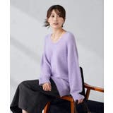 ラベンダー | フェザーヤーンVネックニット | a.v.v【WOMEN】