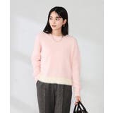 ピンク | フェザーヤーンバイカラーニット | a.v.v【WOMEN】