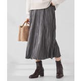 ダークグレー | 【洗える】フェイクスエードランダムプリーツスカート | a.v.v【WOMEN】