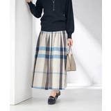 ブルー | ビックチェックタフタスカート | a.v.v【WOMEN】