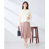 【洗える/イージーケア】シルキーサテンフレアスカート | a.v.v【WOMEN】 | 詳細画像3 