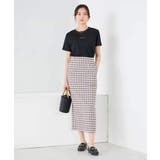 【洗濯機で洗える】ギンガムチェック柄ナロースカート | a.v.v【WOMEN】 | 詳細画像4